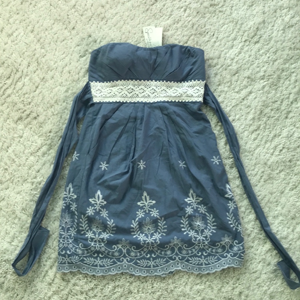 NWT Strapless Blue Dress